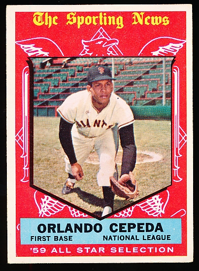 1959 Topps Baseball- #553 Orlando Cepeda All Star- Hi#