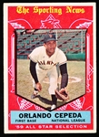 1959 Topps Baseball- #553 Orlando Cepeda All Star- Hi#