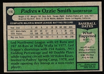 1979 Topps Bb- #116 Ozzie Smith, Padres