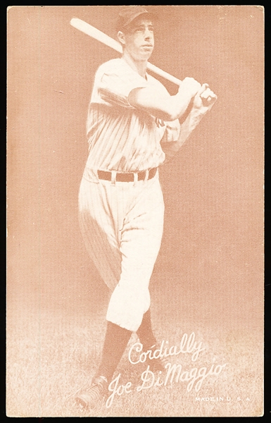 1939-46 Salutation Bb Exhibit- Cordially, Joe DiMaggio