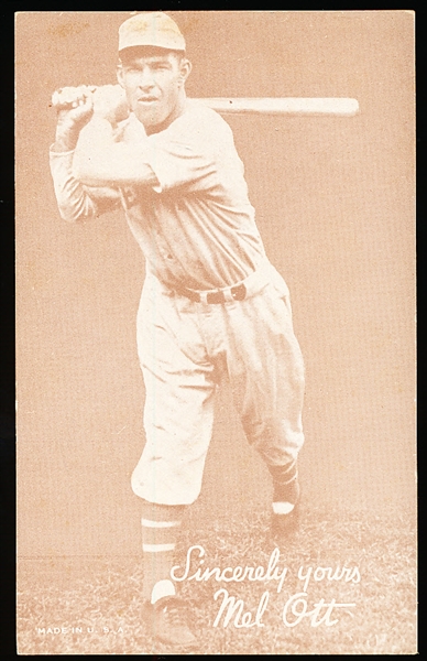 1939-46 Salutation Bb Exhibit- Sincerely yours, Mel Ott- Made in USA in left Bottom Corner