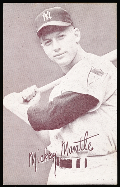 1947-66 Baseball Exhibit- Mickey Mantle- Batting Waist up- “ck” in Mickey Connected