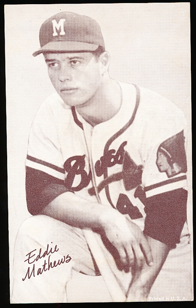 1947-66 Baseball Exhibit- Eddie Mathews- Name Correct (black print)