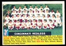 1956 Topps Baseball- #90 Cincinnati Reds- Name Centered- White Back