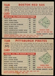 1956 Topps Baseball- 2 Team Cards- Gray Backs