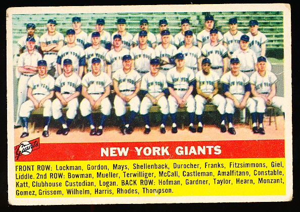 1956 Topps Baseball- #226 NY Giants Team