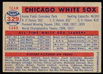 1957 Topps Baseball- #329 White Sox Team- Semi Hi#