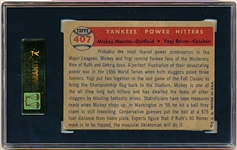1957 Topps Baseball- #407 Mantle/ Berra- SGC 50 (Vg/Ex 4)