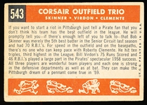 1959 Topps Baseball- #543 Corsair Trio- Clemente- Hi#