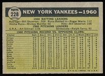 1961 Topps Baseball- #228 Yankees Team