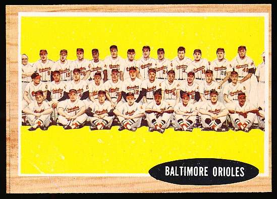 1962 Topps Bb- #476 Orioles Team