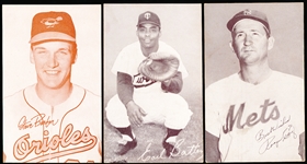 1963 Stat Back Baseball Exhibits- 3 Diff- Red Print Backs
