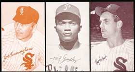 1963 Stat Back Baseball Exhibits- 3 Diff- Red Print Backs
