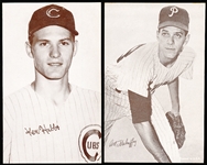 1963 Stat Back Baseball Exhibits- 2 Diff- Red Print Backs