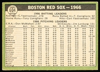 1967 Topps Bb- #604 Boston Red Sox- Hi# 