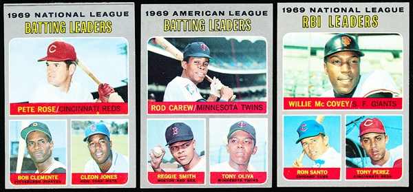 1970 Topps Baseball- 3 Diff Leader Cards