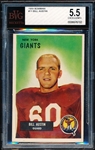1955 Bowman Football- #11 Bill Austin, Giants- BVG 5.5 (Ex+)