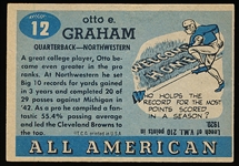 1955 Topps All American Football- #12 Otto Graham, Northwestern