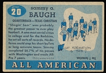 1955 Topps All American Football- #20 Sammy Baugh, Texas Christian