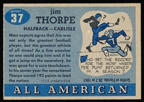 1955 Topps All American Football- #37 Jim Thorpe, Carlisle