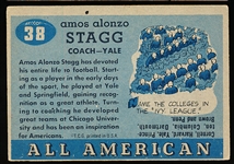 1955 Topps All American Football- #38 Amos Alonzo Stagg, Yale