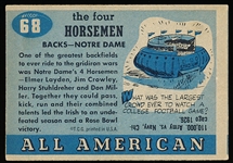 1955 Topps All American Football- #68 The Four Horseman, Notre Dame