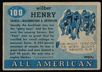 1955 Topps All American Football- #100 Fats Henry, Washington & Jefferson