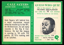 1966 Philly Football- #38 Gale Sayers RC