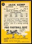 1967 Topps Football - #24 Jack Kemp, Buffalo Bills