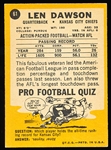 1967 Topps Football- #61 Len Dawson, Chiefs