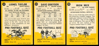 1967 Topps Football- 3 Diff