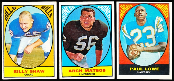 1967 Topps Football- 3 Diff