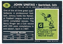 1969 Topps Fb- #25 John Unitas, Colts