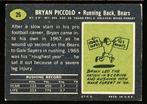 1969 Topps Fb- #26 Bryan Piccolo RC, Bears
