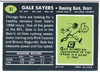 1969 Topps Fb- #51 Gale Sayers, Bears