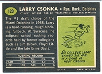 1969 Topps Fb- #120 Larry Csonka, Dolphins RC