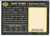 1969 Topps Fb- #215 Bart Starr, Packers