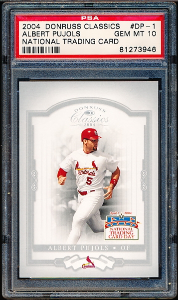2004 Donruss Classics Bb- National Trading Card Day- #DP-1 Albert Pujols, Cardinals- PSA Graded GEM MT 10
