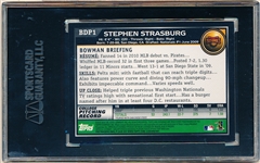 2019 Bowman Draft Picks Baseball- “Gold”- #BDP1 Stephen Strasburg RC, Nationals- SGC Graded 96 (Mint 9)
