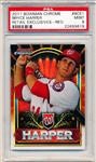 2011 Bowman Chrome Bb- “Retail Exclusive Red”- #BCE1 Bryce Harper, Nationals- PSA Graded MINT 9