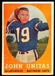 1958 Topps Football- #22 John Unitas, Colts