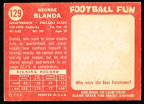 1958 Topps Football- #129 George Blanda, Bears