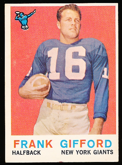 1959 Topps Football- #20 Frank Gifford, Giants