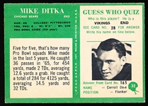 1966 Philly Fb- #32 Mike Ditka, Bears