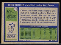 1972 Topps Football- #170 Dick Butkus, Bears
