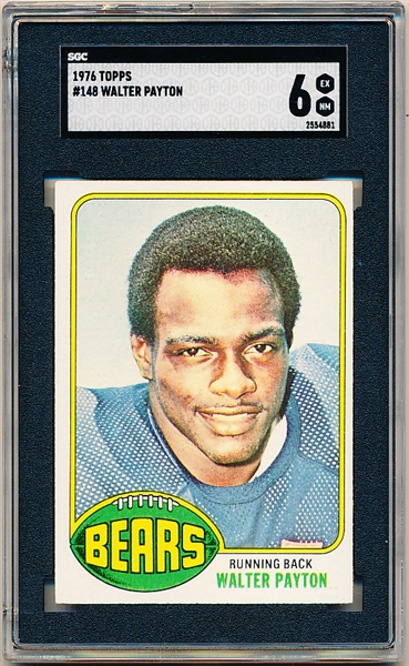 1976 Topps Football- #148 Walter Payton, Bears- SGC 6 (Ex-Nm)