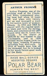 1911 T205 Bb- Arthur Fromme, Reds- Polar Bear Back