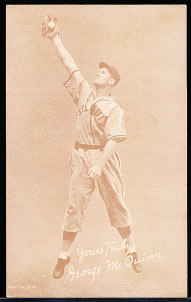 1939-46 Salutation Baseball Exhibit- Yours Truly, George McQuinn- Made in USA in Bottom Left Corner