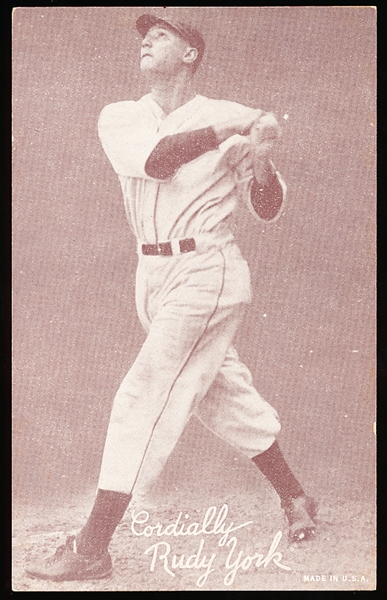 1939-46 Salutation Baseball Exhibit- Cordially, Rudy York- Large Projection Card