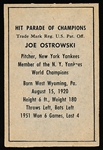 1952 Berk Ross Bb- Joe Ostrowski, Yankees
